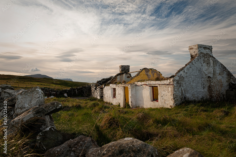 Abandoned cottage in rural Donegal