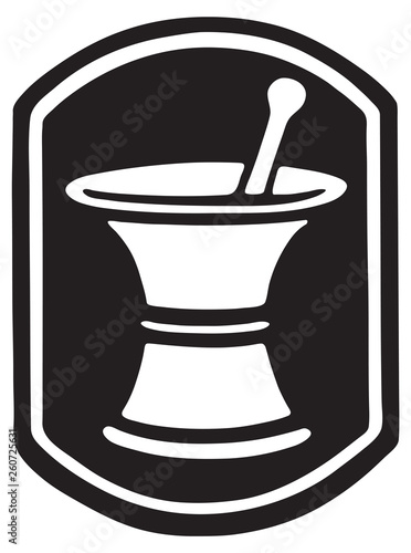 Mortar And Pestle - Retro Ad Art Illustration