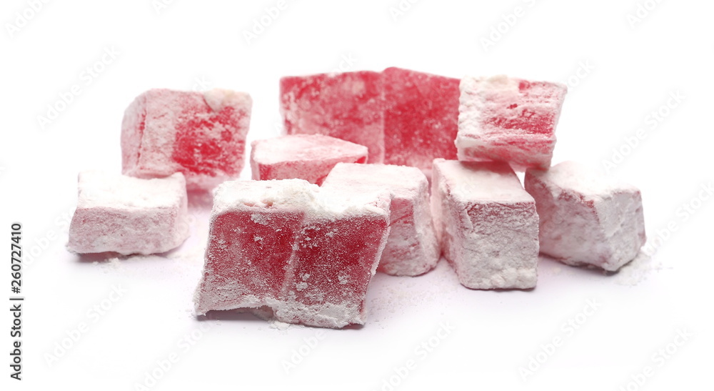 Turkish delight isolated on white background Turkish delight isolated on white background
