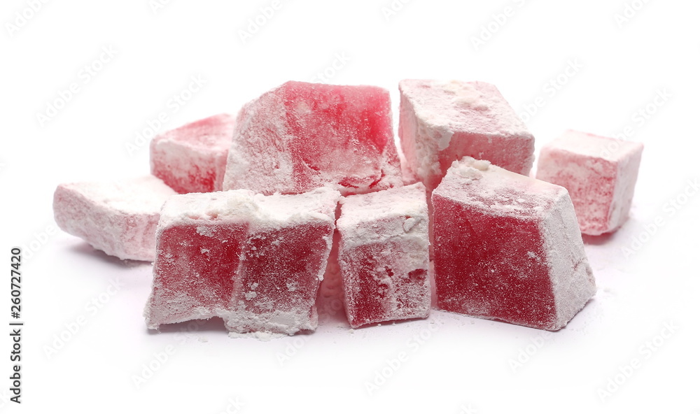 Turkish delight isolated on white background Turkish delight isolated on white background