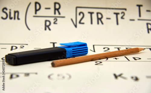 Mathematical background, handwritten formulas points