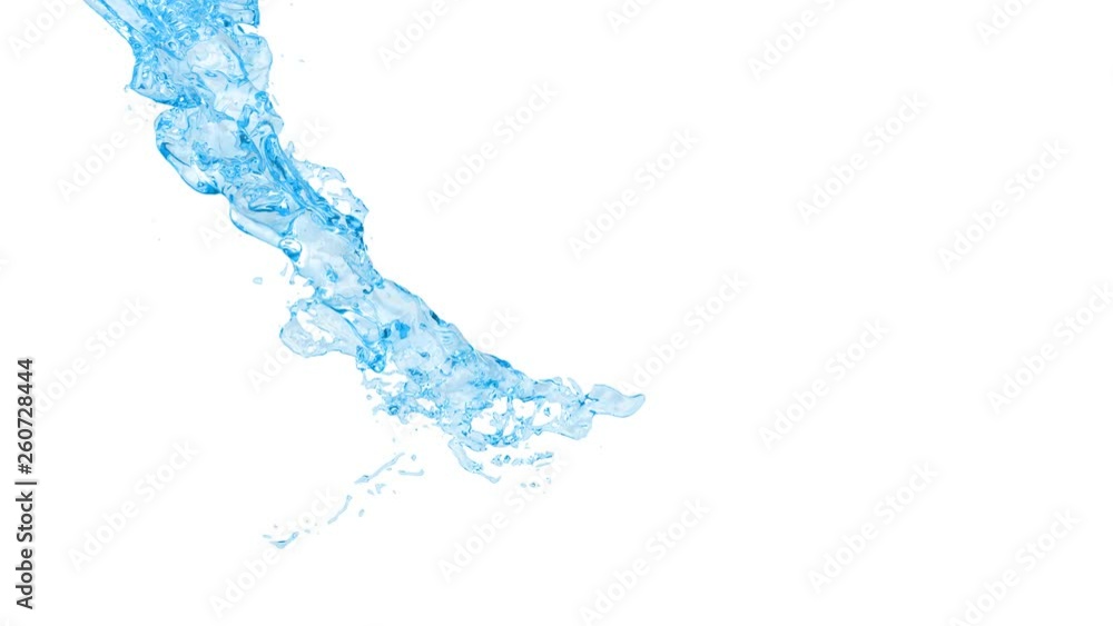 3D animation of a blue water flow with alpha channel 3D animation of a blue water flow with alpha channel