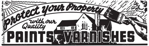 Paints Varnishes - Retro Ad Art Banner