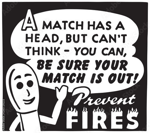 Prevent Fires - Retro Ad Art Banner