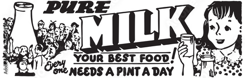 Pure Milk - Retro Ad Art Banner