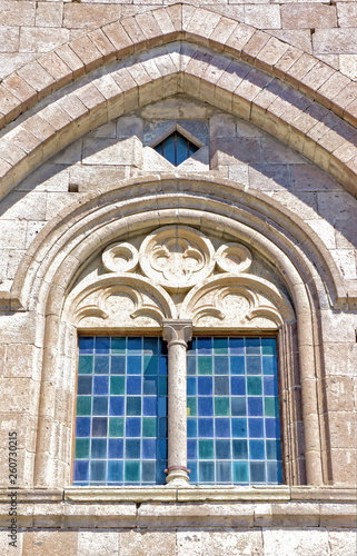 Mullioned window on a medieval building