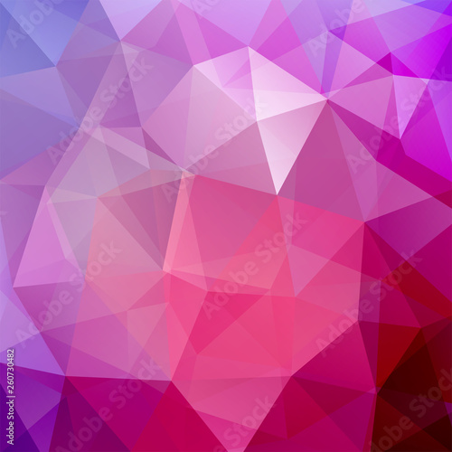 Abstract background consisting of pink  purple triangles. Geometric design for business presentations or web template banner flyer. Vector illustration