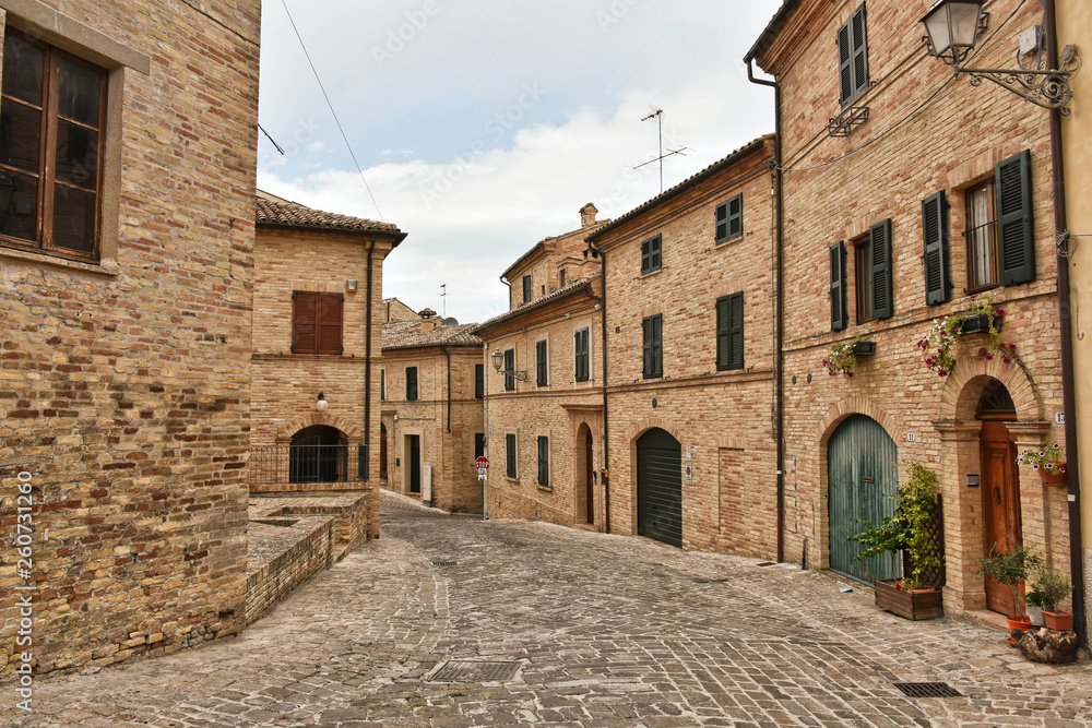 The medieval village of Montelupone in the Marche region