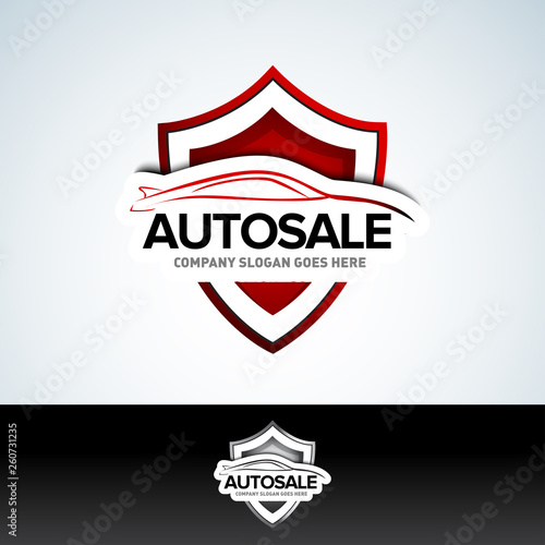 'Autosale' car logotype - car service and repair, vector. Car logo. Isolated auto theme logo. - Vector