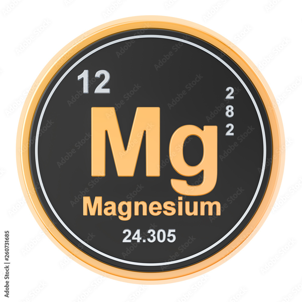 Magnesium, Mg chemical element. 3D rendering Magnesium, Mg chemical element. 3D rendering