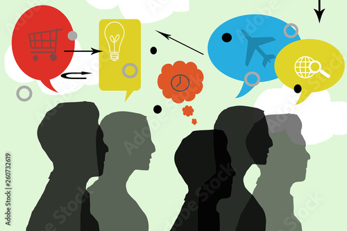 Wallpaper Mural Menschen Ideen Planung Gedanken und Kommunikation Torontodigital.ca