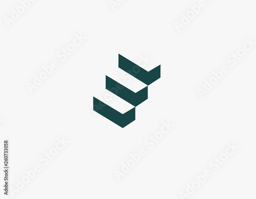 Geometric linear logo icon silhouette of stair photo
