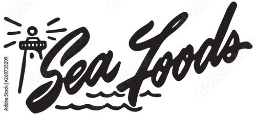 Sea Foods  - Retro Ad Art Banner