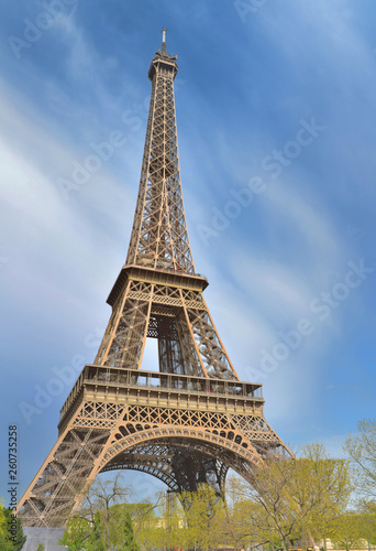 famous eiffel tower  on the sky in Paris - France