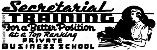 Secretarial Training  - Retro Ad Art Banner