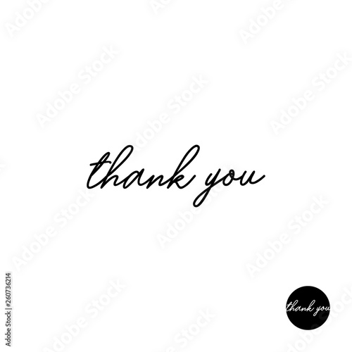 thank you lettering, handwritten and calligraphy vector illustration