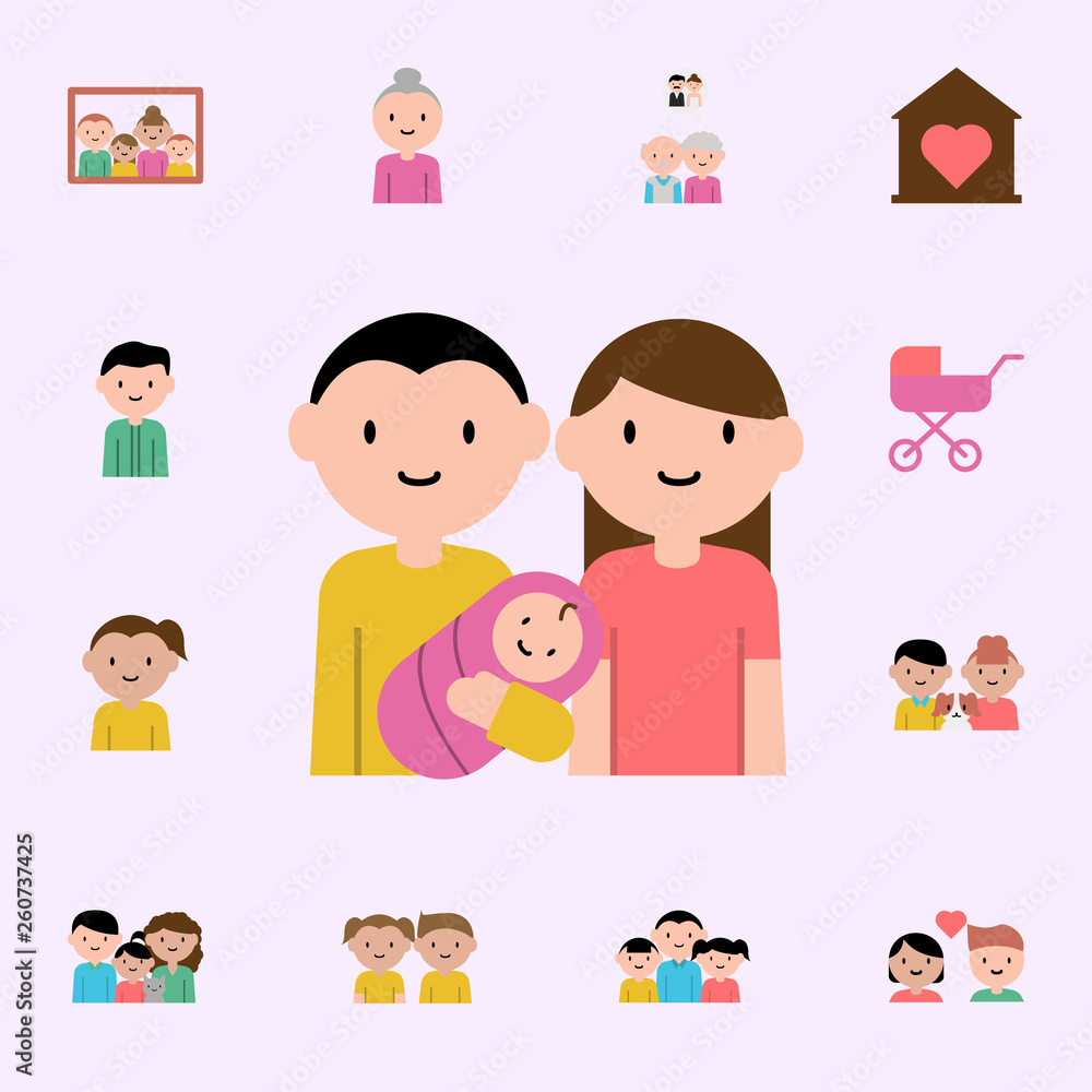 baby, parents cartoon icon. family icons universal set for web and mobile baby, parents cartoon icon. family icons universal set for web and mobile