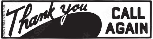 Thank You Call Again 7  - Retro Ad Art Banner