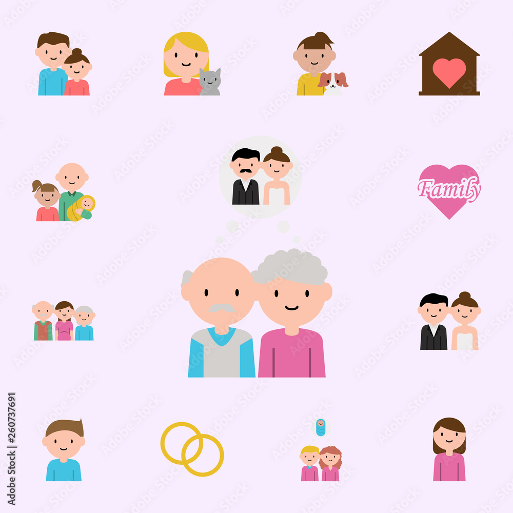 family, grandparents cartoon icon. family icons universal set for web and mobile