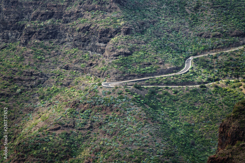 Iconic mountain scenic road with u-shape curve