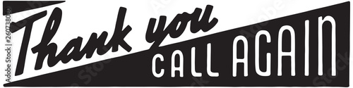 Thank You Call Again 10  - Retro Ad Art Banner