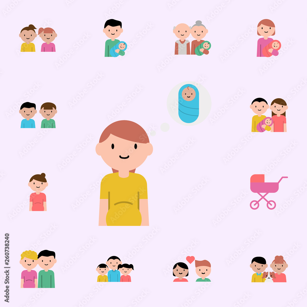 pregnant woman, baby cartoon icon. family icons universal set for web and mobile pregnant woman, baby cartoon icon. family icons universal set for web and mobile