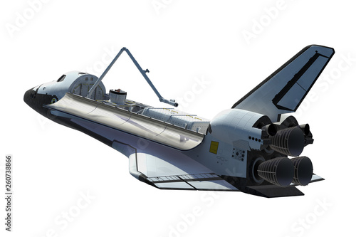 Space Shuttle Orbiter Isolated Over White Background