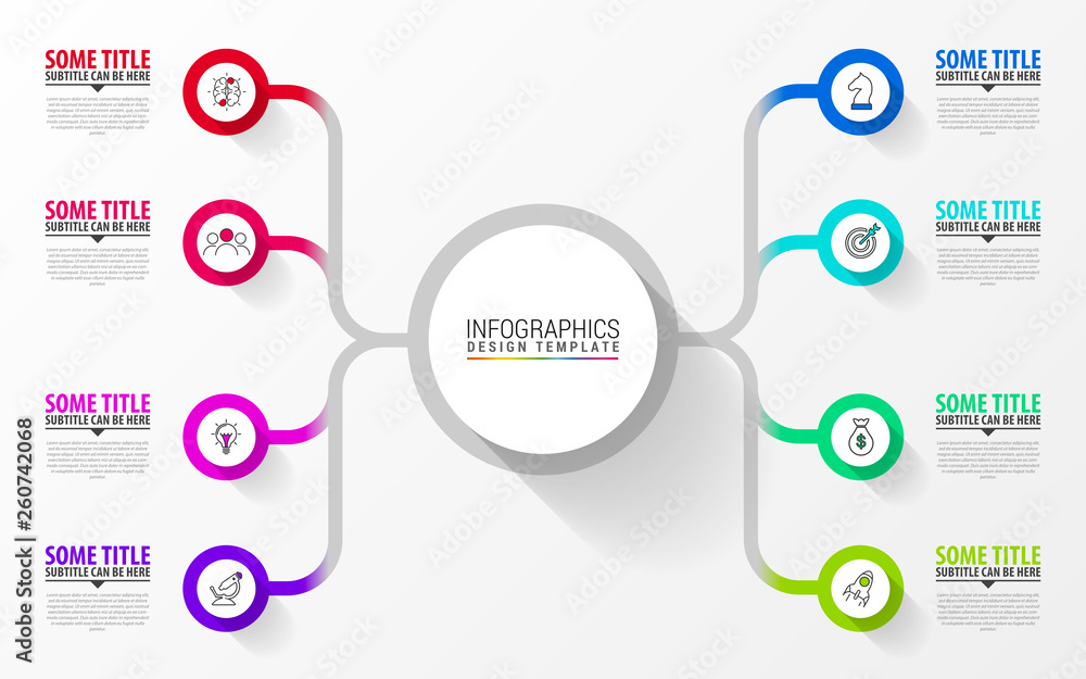 Obraz premium Infographic design template. Creative concept with 8 steps