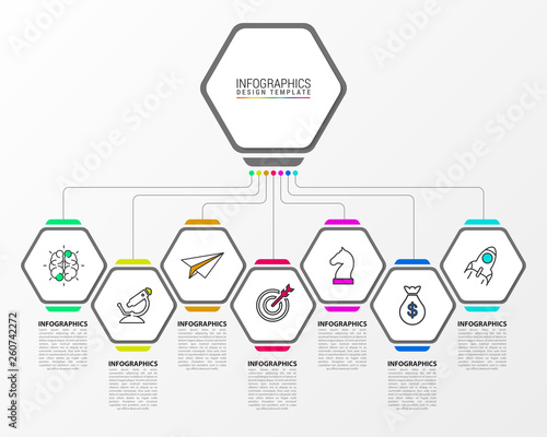 Infographic design template. Creative concept with 7 steps