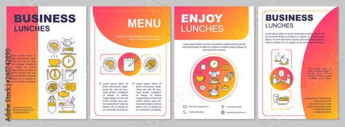 Business lunch brochure template layout