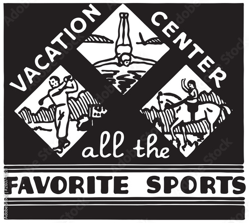 Vacation Center  - Retro Ad Art Banner