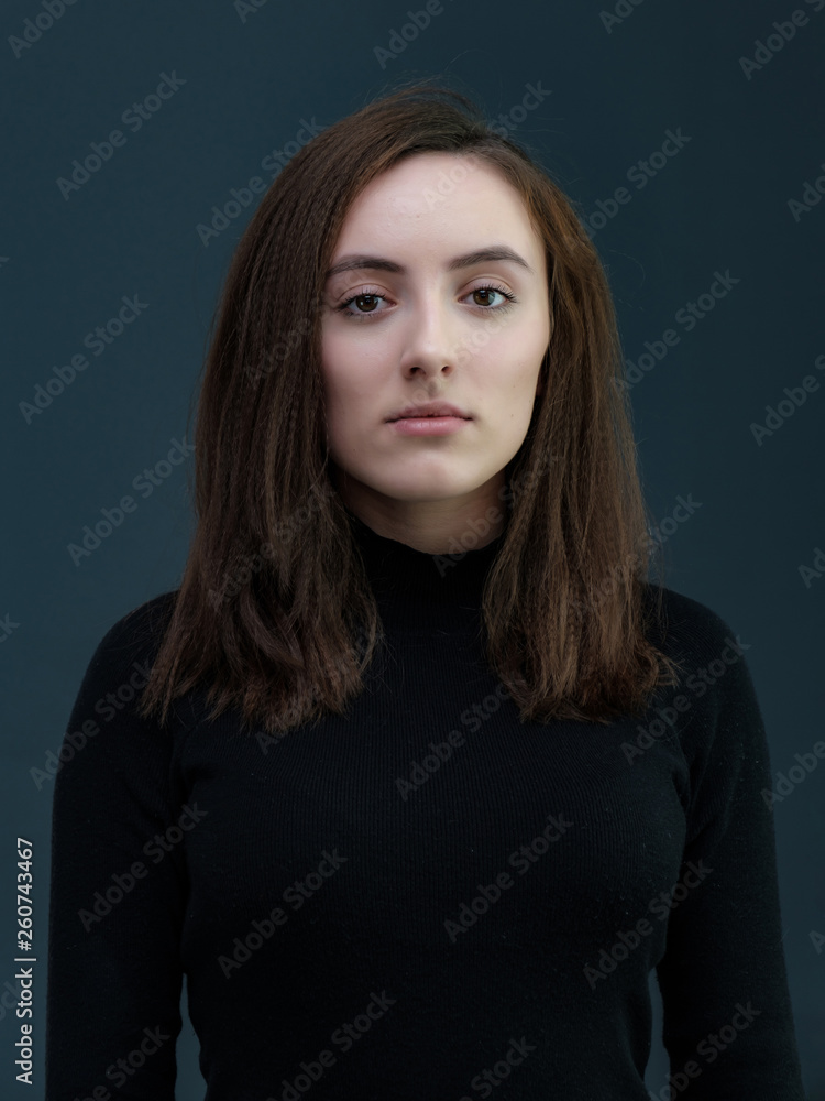 Beautiful Business Woman smiling on grey background Beautiful Business Woman smiling on grey background