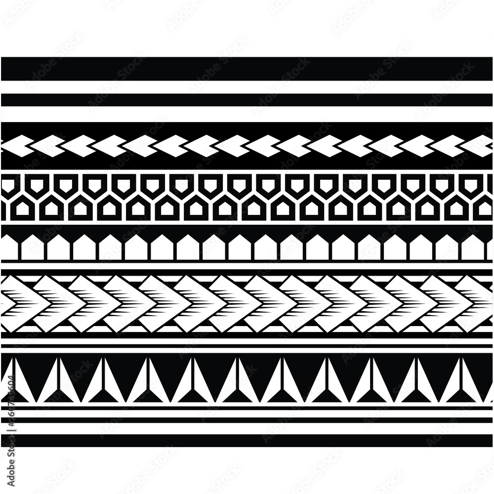 Hopelijk Vegen Voorzichtig Polynesian tattoo sleeve pattern vector, samoan forearm and foot design,  maori bracelet armband tattoo tribal, band fabric seamless ornament Stock  Vector | Adobe Stock