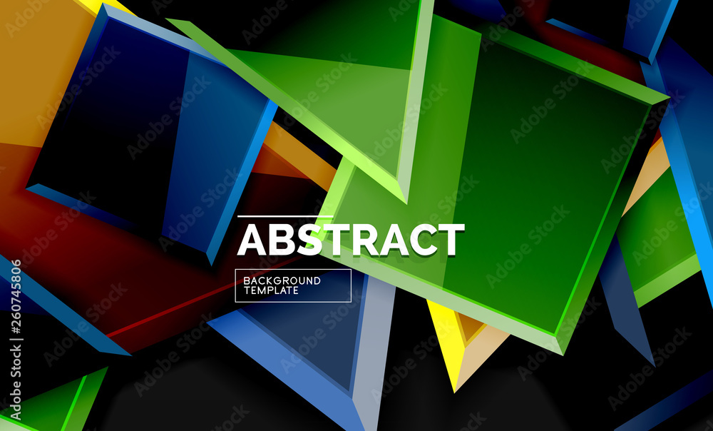 Squares and triangles geometrical background Squares and triangles geometrical background