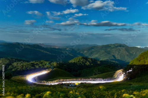 Night Landscape nature of Mae Hong Son. photo