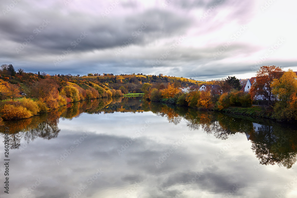 Obraz premium Autumn landscape in a rural area