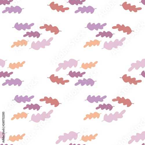 Simple autumn leaves seamless pattern. Backdrop for textile