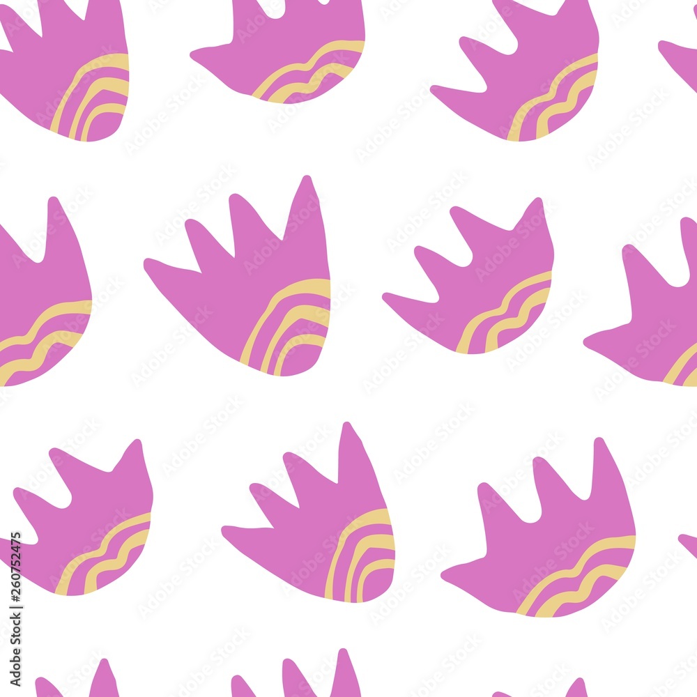 Trendy freehand flowers seamless pattern. Hand draw floral wallpaper.