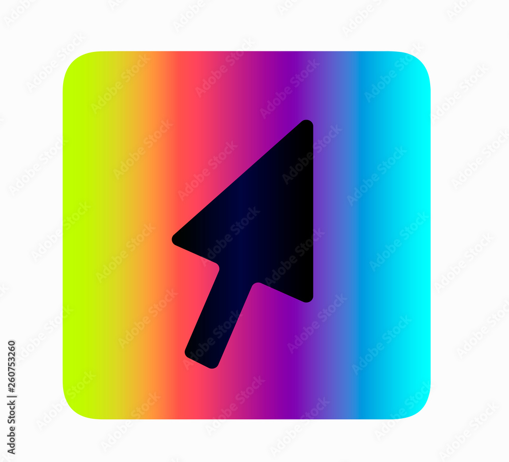 Blue arrow guide - vector computer arrow icon. Neon button for web site Blue arrow guide - vector computer arrow icon. Neon button for web site