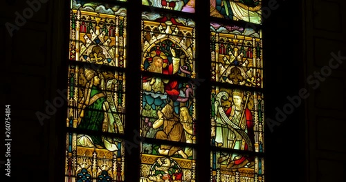 stained glass window old church jesus christ saint