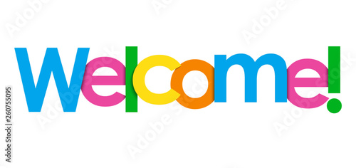 WELCOME! colorful typography banner photo