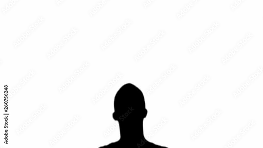 silhouette of man pointing with finger and going down isolated on white silhouette of man pointing with finger and going down isolated on white