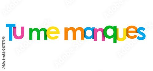 TU ME MANQUES bannière typographique