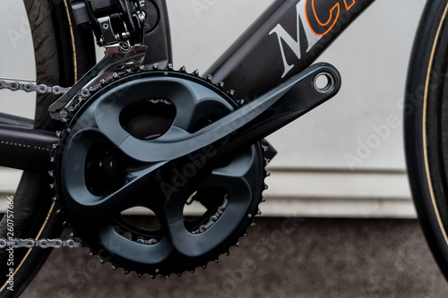 Sport modern black road bike crankset