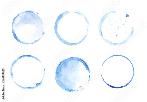 Watercolor set of round frames