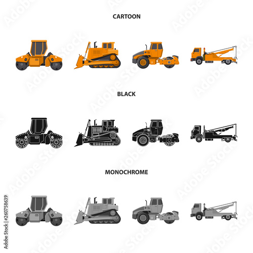 Isolated object of build and construction symbol. Collection of build and machinery vector icon for stock.