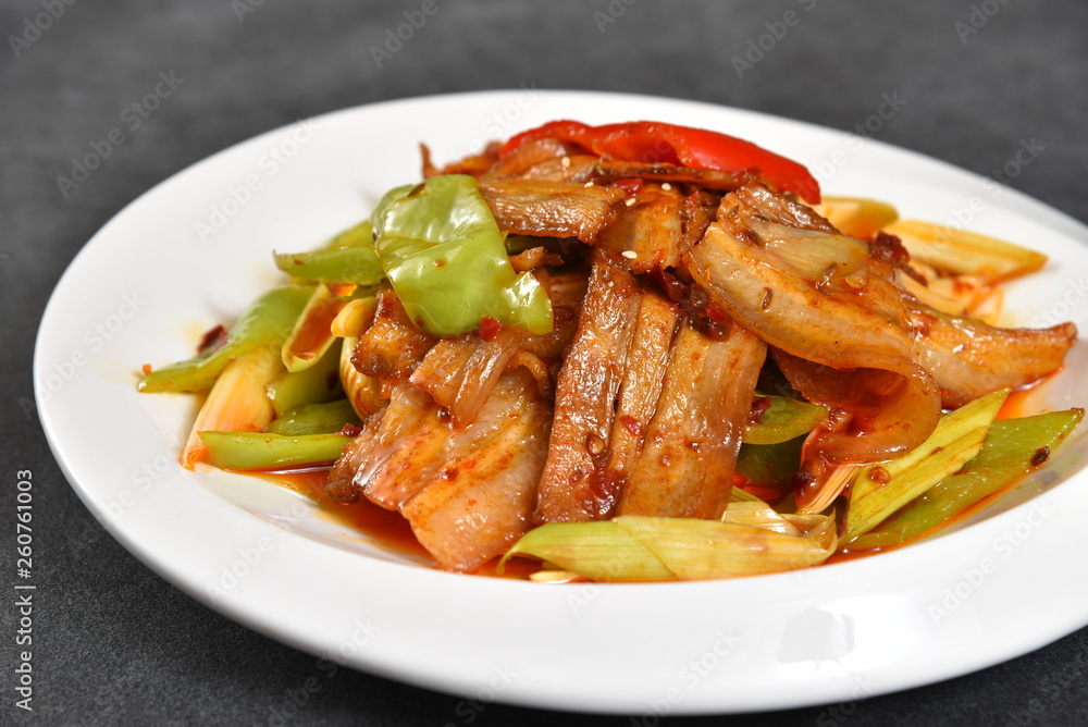 spicy seafood salad with shrimps