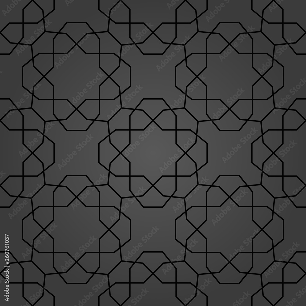 Naklejka premium Seamless dark background for your designs. Modern ornament. Geometric abstract pattern
