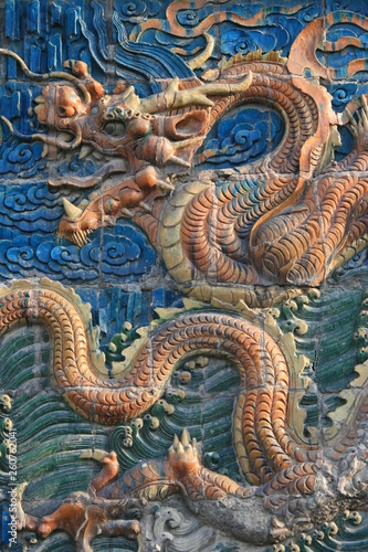 The nine dragons wall in Datong  China 
