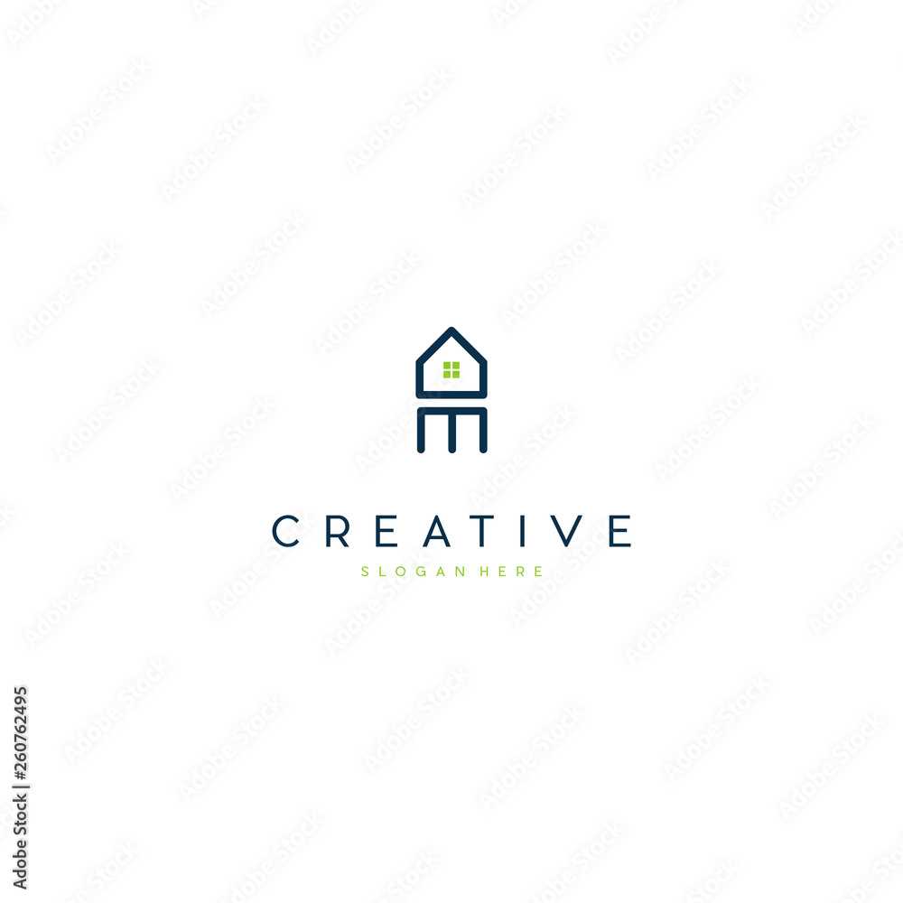 Abstract letter M Home modern logotype icon design concept. letter M Home vector illustration template